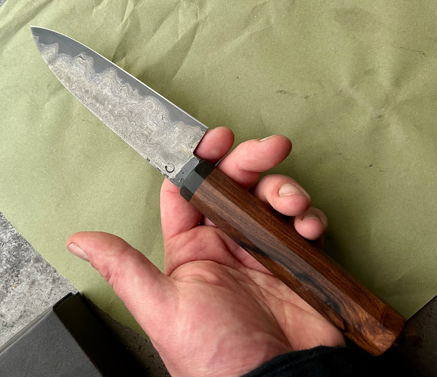 125 mm wrought iron clad small kitchen knife
