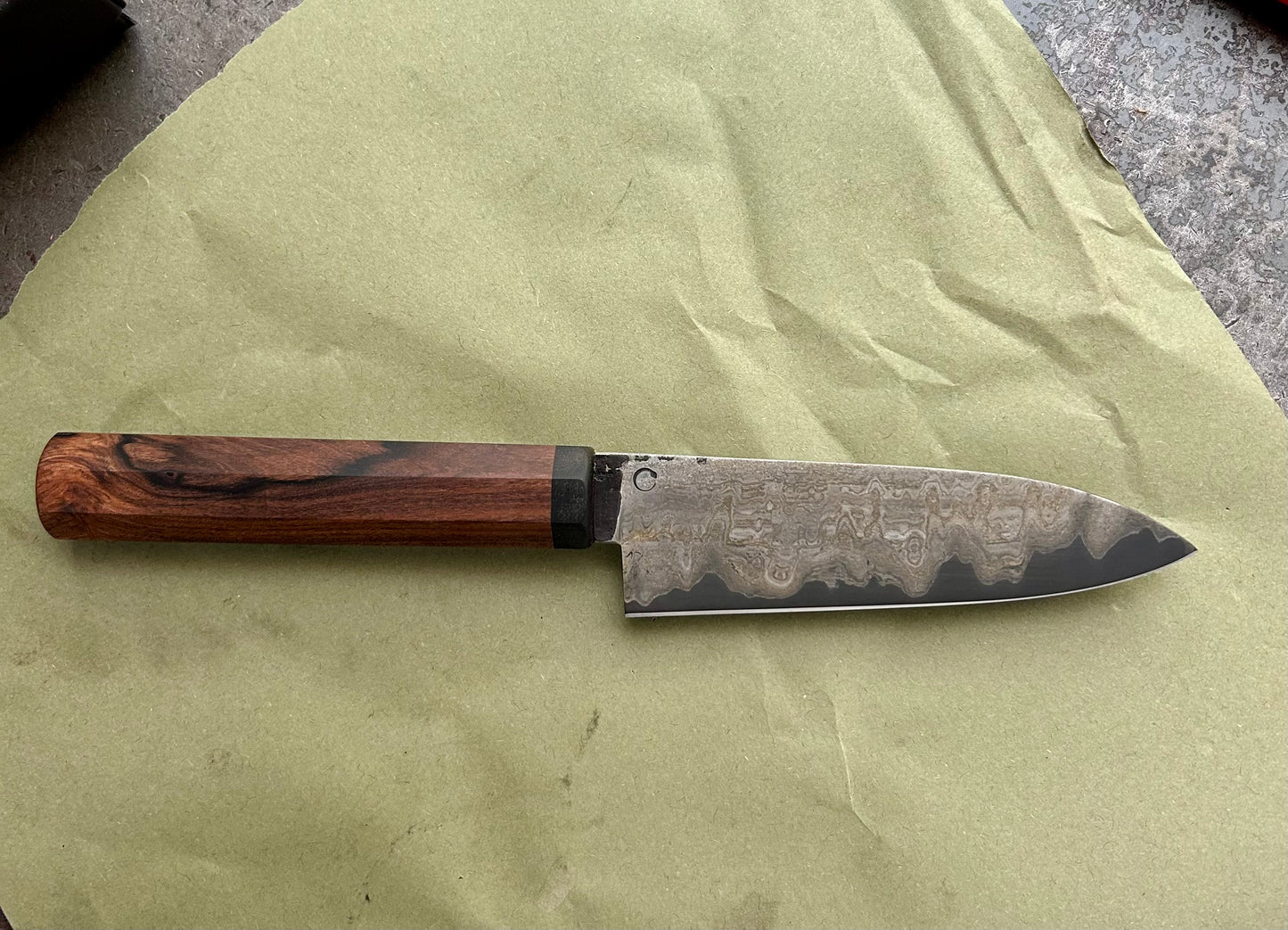 125 mm wrought iron clad small kitchen knife