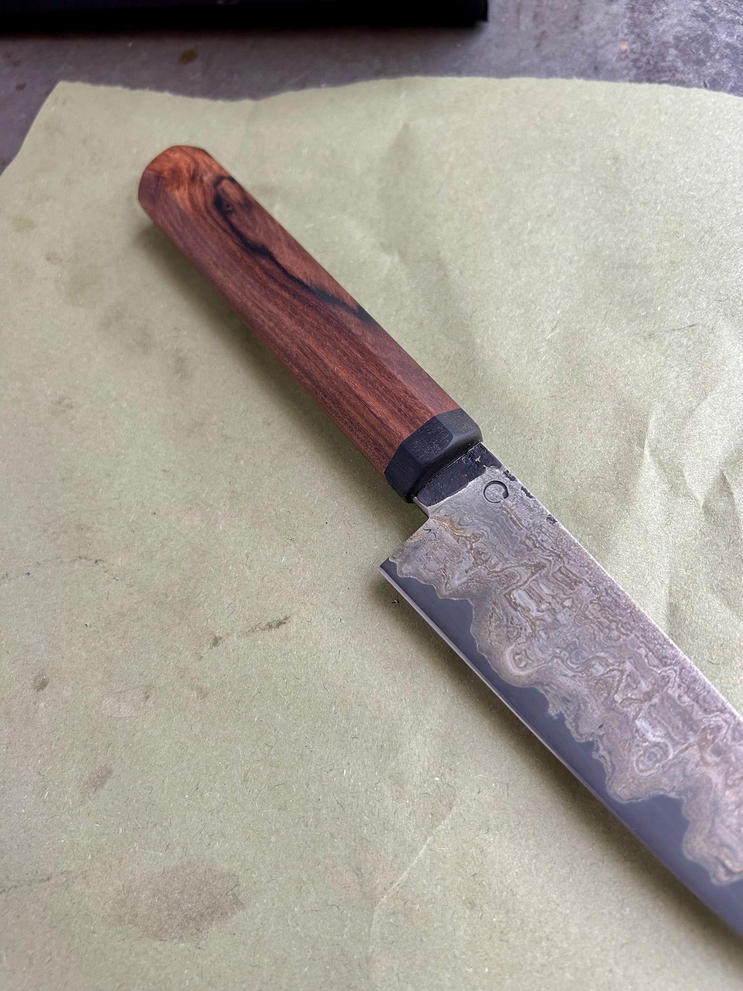 125 mm wrought iron clad small kitchen knife