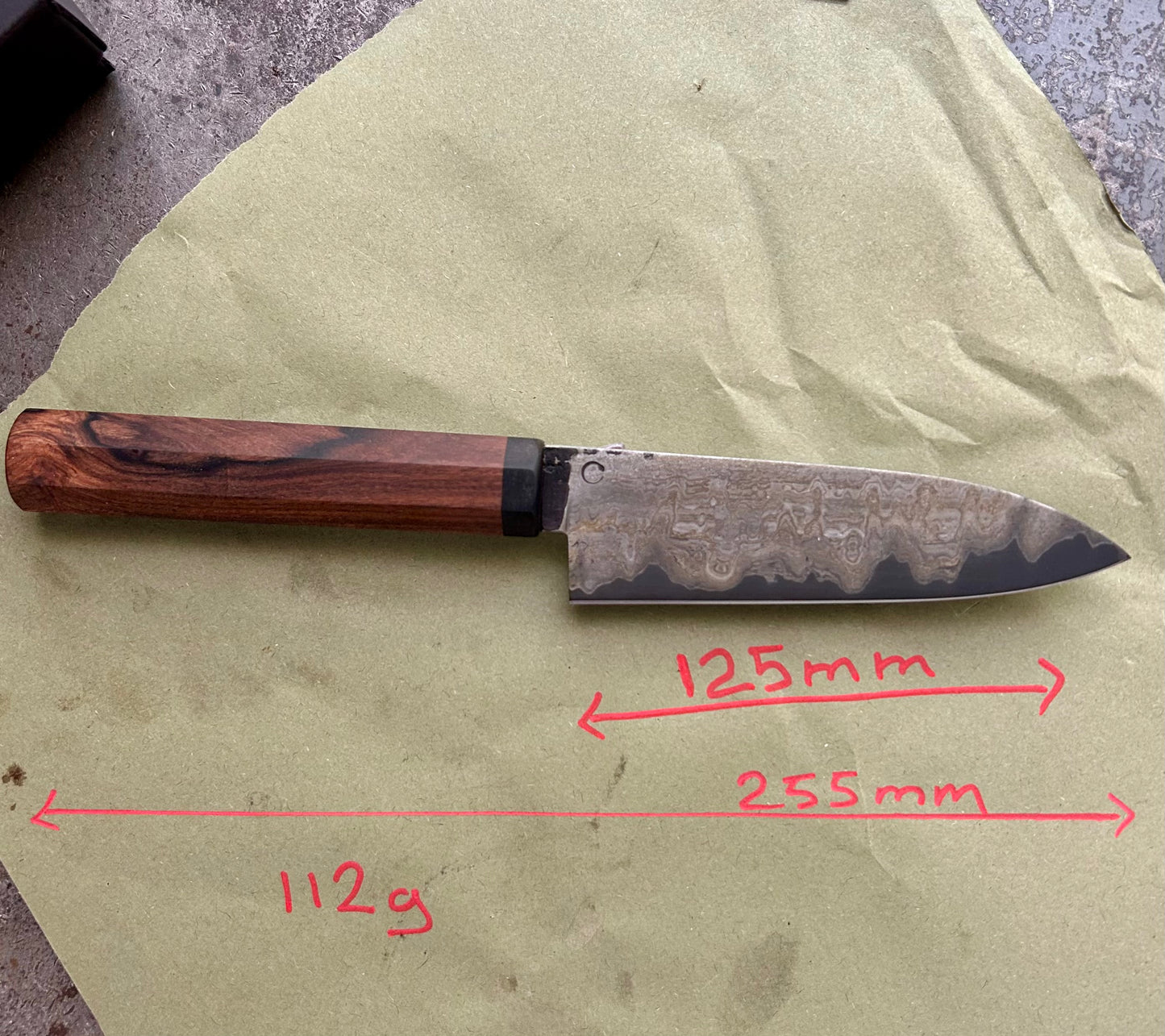125 mm wrought iron clad small kitchen knife