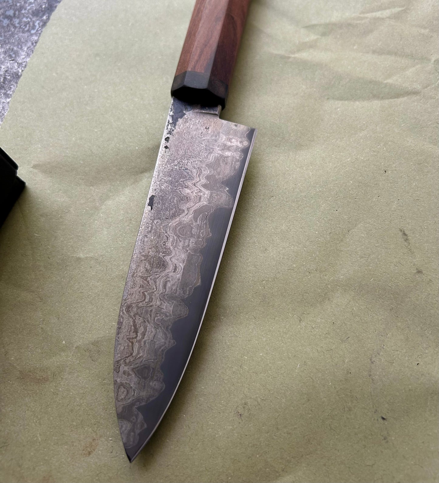 125 mm wrought iron clad small kitchen knife