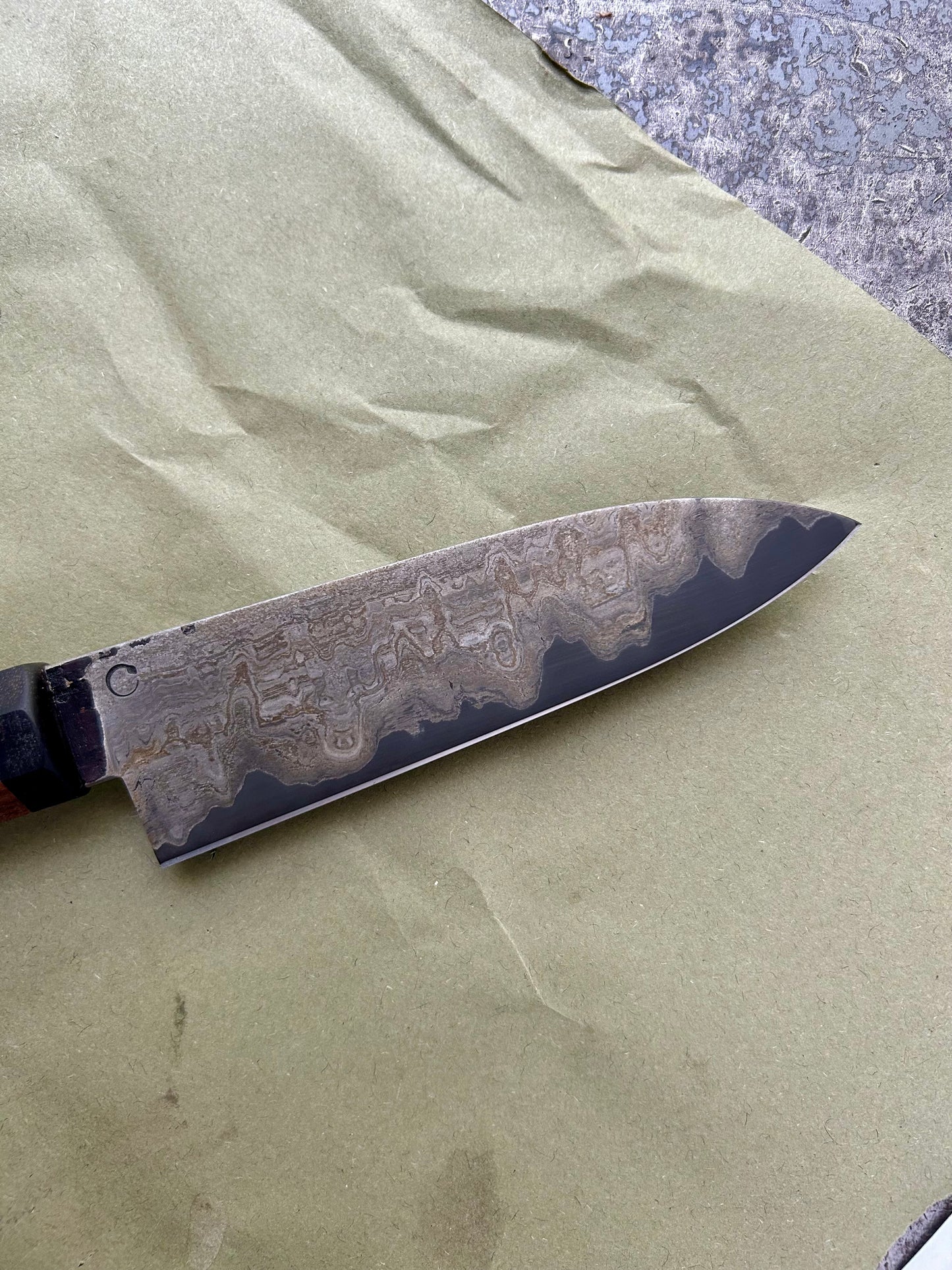 125 mm wrought iron clad small kitchen knife
