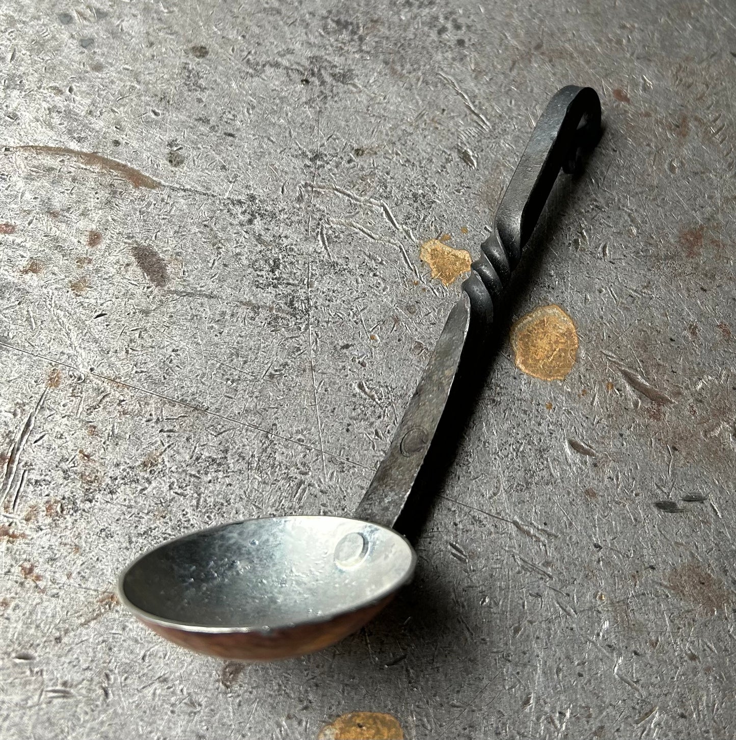 Forged tin coffee scoop