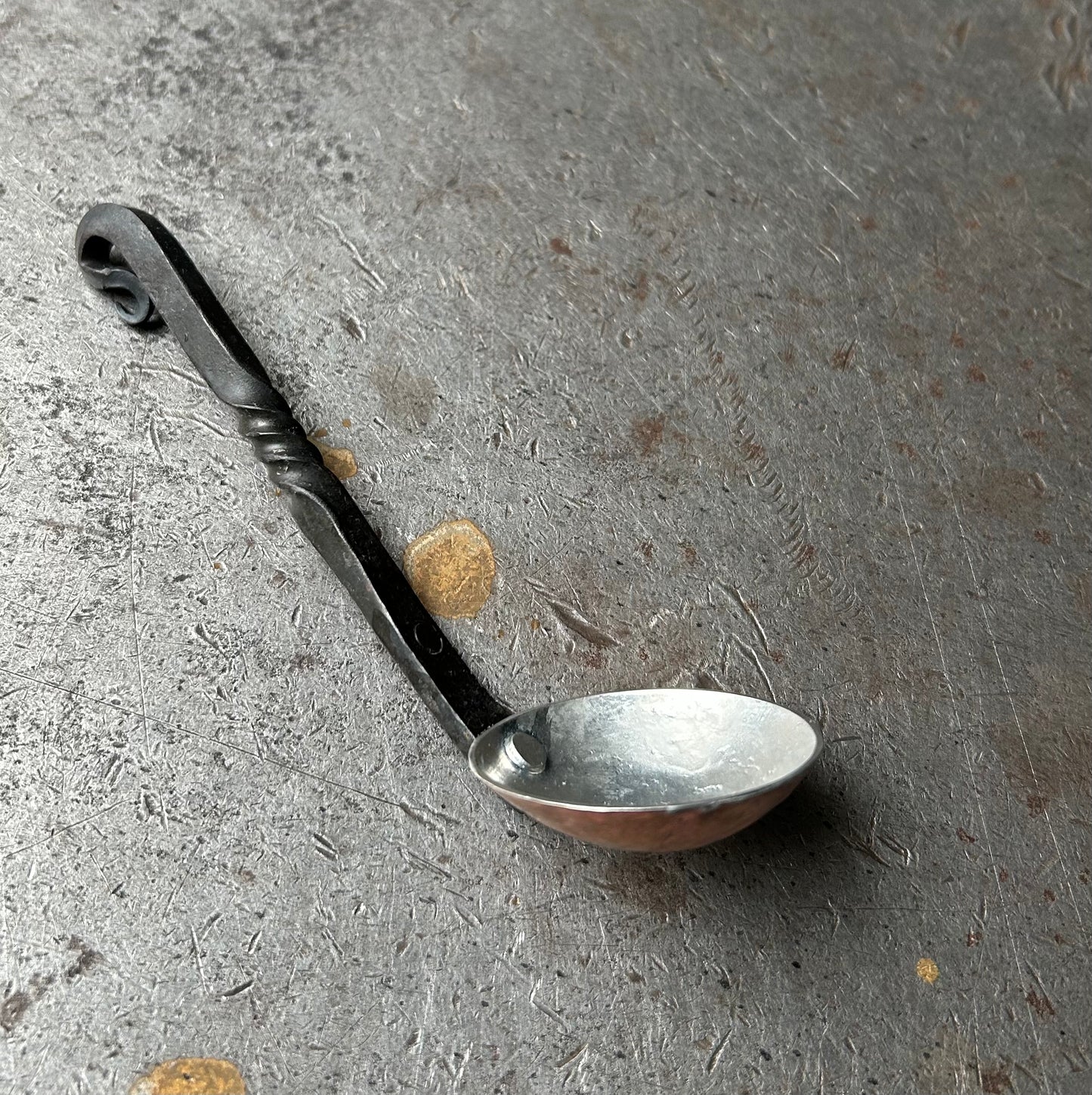 Forged tin coffee scoop